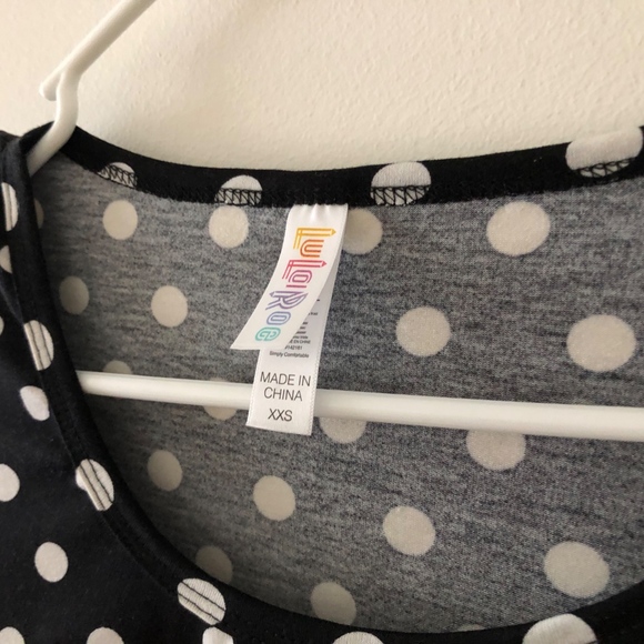 LuLaRoe Perfect T - White Polka Dot - XXS - Picture 3 of 4